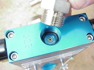 Fully removed fitting that held the Pump-Up tube in place