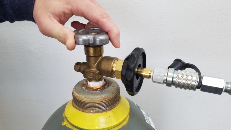 opening the supply tank valve