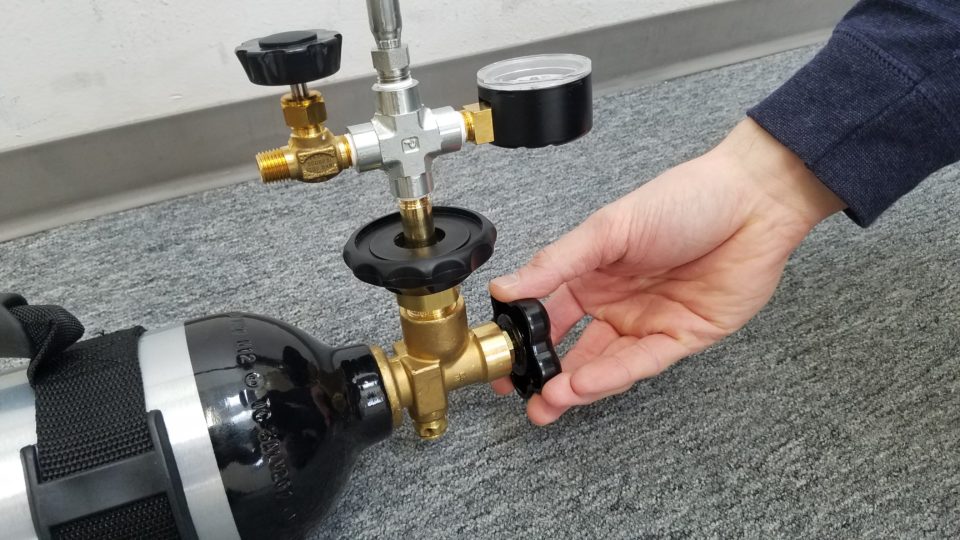 opening the portable tank valve