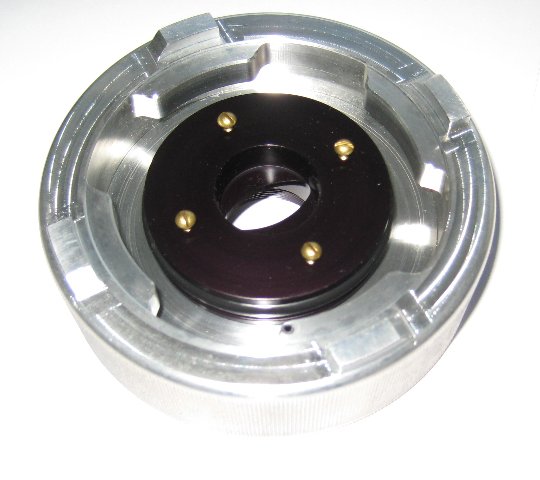 align grass compression gland into place with screw holes