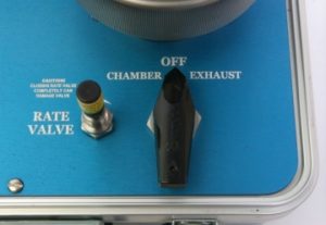 Remove lid of chamber and turn valve to the “OFF” or “EXHAUST” position.