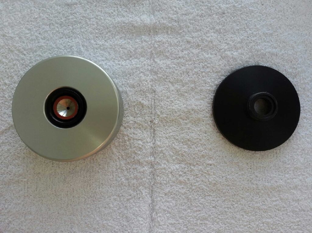 place friction washer ontop of the edge of the almond instert